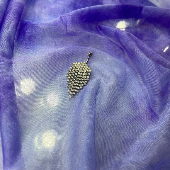 Pierced Nation Dangle Belly Button Ring Chandelier Silver Jewelry Piercing NWOT - Picture 3 of 5
